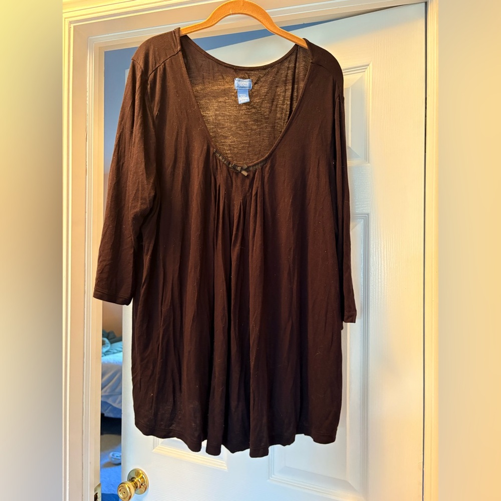 Simply Vera Vera Wang Deep Brown PJ Nightshirt, size 2X
